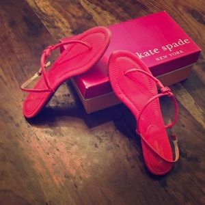 EUC Kate Spade thong sandals in lipstick pink!